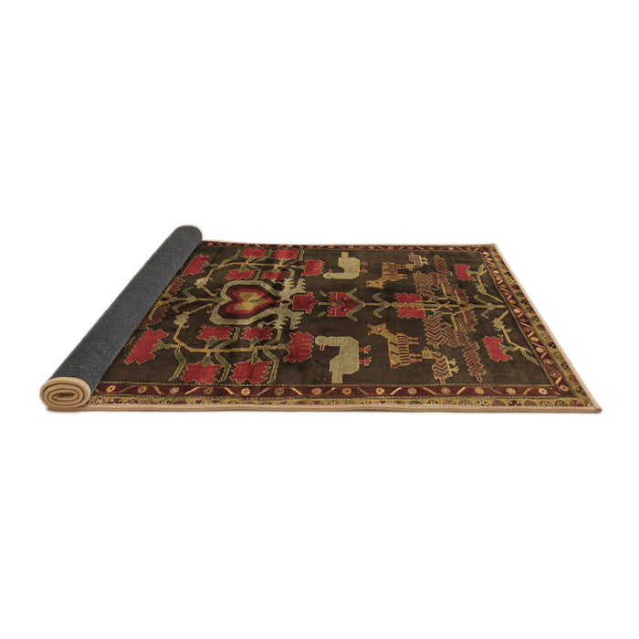 Sideview of Animal Brown Traditional Rug, tr4244brn