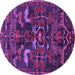 Round Animal Purple Traditional Rug, tr4244pur