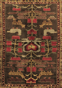 Animal Brown Traditional Rug, tr4244brn