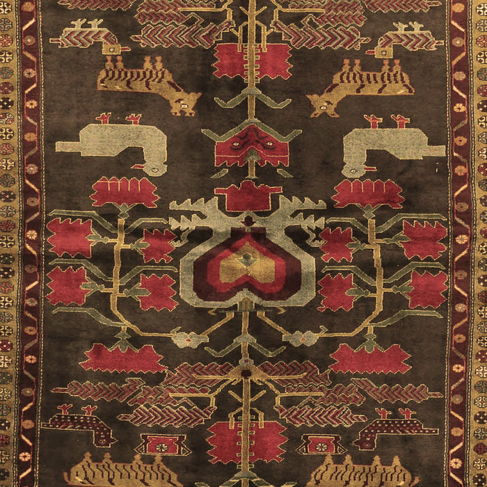 Animal Brown Traditional Rug, tr4244brn