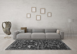 Machine Washable Animal Gray Traditional Rug in a Living Room,, wshtr4244gry