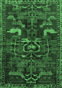 Animal Emerald Green Traditional Rug, tr4244emgrn