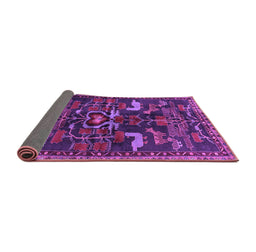 Sideview of Animal Purple Traditional Rug, tr4244pur