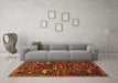 Machine Washable Animal Orange Traditional Area Rugs in a Living Room, wshtr4244org