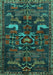 Animal Turquoise Traditional Rug, tr4244turq