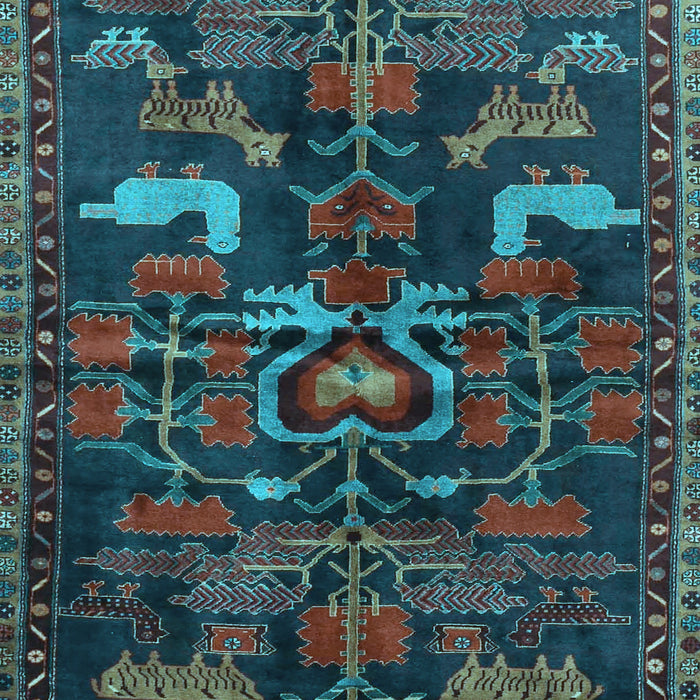 Machine Washable Animal Light Blue Traditional Rug, wshtr4244lblu