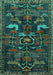 Machine Washable Animal Turquoise Traditional Area Rugs, wshtr4244turq