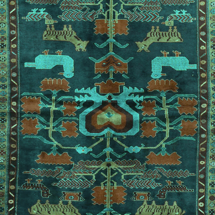 Machine Washable Animal Turquoise Traditional Area Rugs, wshtr4244turq