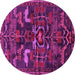 Round Machine Washable Animal Pink Traditional Rug, wshtr4244pnk