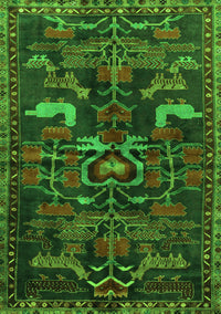 Animal Green Traditional Rug, tr4244grn