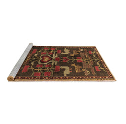 Sideview of Machine Washable Animal Brown Traditional Rug, wshtr4244brn