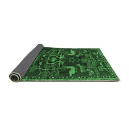 Sideview of Animal Emerald Green Traditional Rug, tr4244emgrn
