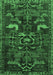 Machine Washable Animal Emerald Green Traditional Area Rugs, wshtr4244emgrn