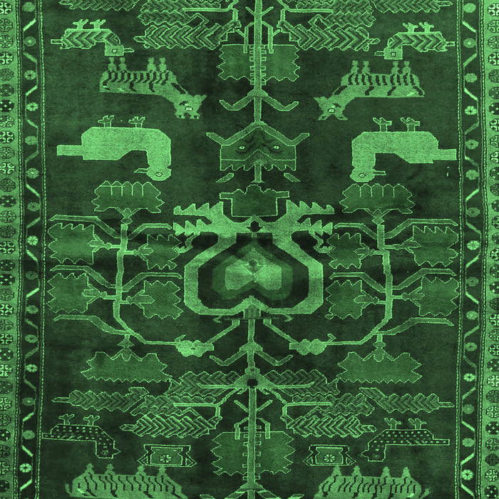 Machine Washable Animal Emerald Green Traditional Area Rugs, wshtr4244emgrn