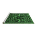 Sideview of Machine Washable Animal Emerald Green Traditional Area Rugs, wshtr4244emgrn