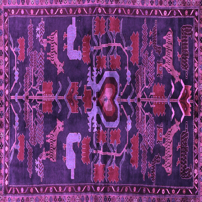 Square Machine Washable Animal Purple Traditional Area Rugs, wshtr4244pur