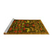 Sideview of Machine Washable Animal Yellow Traditional Rug, wshtr4244yw