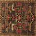 Square Animal Brown Traditional Rug, tr4244brn