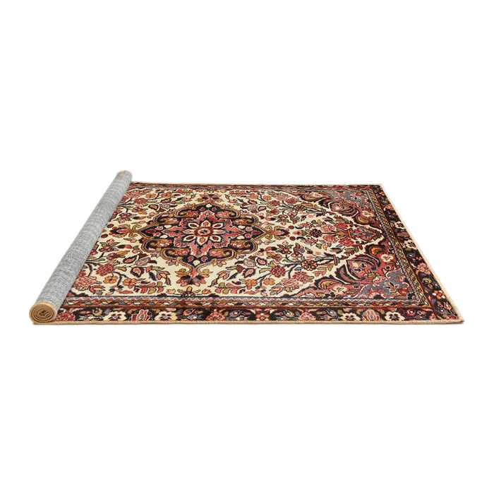 Sideview of Machine Washable Traditional Saffron Red Rug, wshtr4245