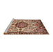 Sideview of Machine Washable Traditional Saffron Red Rug, wshtr4245