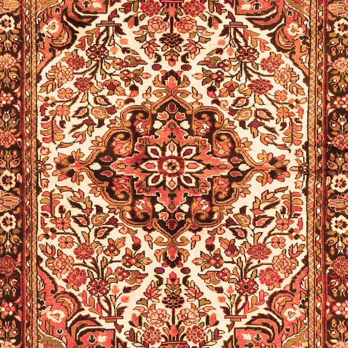 Serging Thickness of Machine Washable Persian Orange Traditional Area Rugs, wshtr4245org