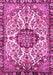 Machine Washable Persian Pink Traditional Rug, wshtr4245pnk