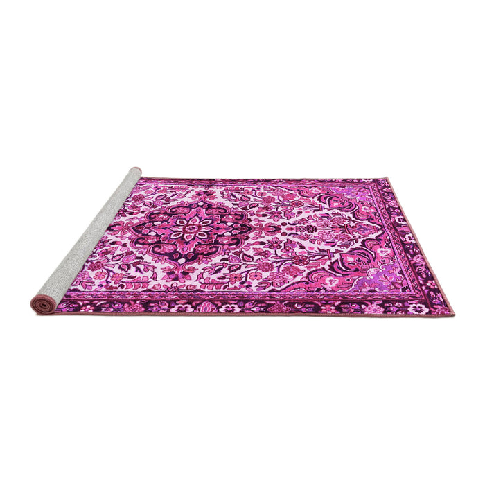 Sideview of Machine Washable Persian Pink Traditional Rug, wshtr4245pnk