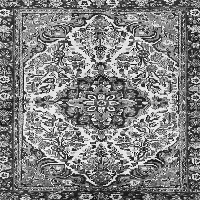 Round Machine Washable Persian Gray Traditional Rug, wshtr4245gry