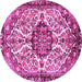 Round Persian Pink Traditional Rug, tr4245pnk