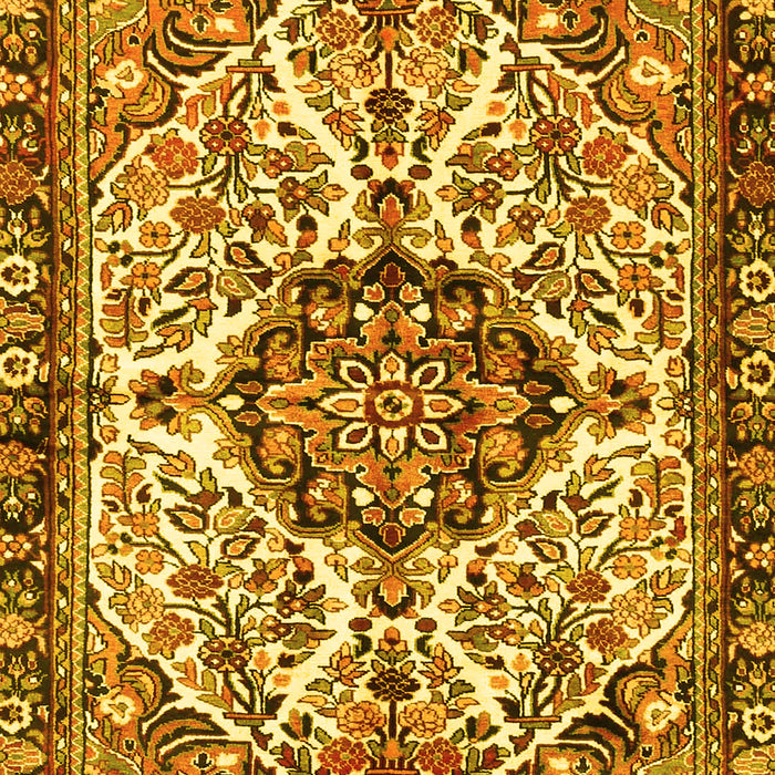 Machine Washable Persian Yellow Traditional Rug, wshtr4245yw
