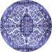 Round Persian Blue Traditional Rug, tr4245blu