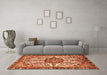 Machine Washable Persian Orange Traditional Area Rugs in a Living Room, wshtr4245org