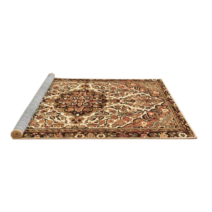 Sideview of Machine Washable Persian Brown Traditional Rug, wshtr4245brn