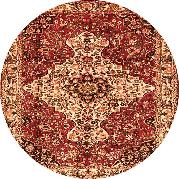 Machine Washable Persian Orange Traditional Area Rugs, wshtr4246org