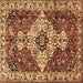 Square Machine Washable Persian Brown Traditional Rug, wshtr4246brn