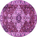 Round Persian Purple Traditional Rug, tr4246pur