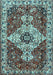 Machine Washable Persian Light Blue Traditional Rug, wshtr4246lblu