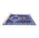 Sideview of Machine Washable Persian Blue Traditional Rug, wshtr4246blu