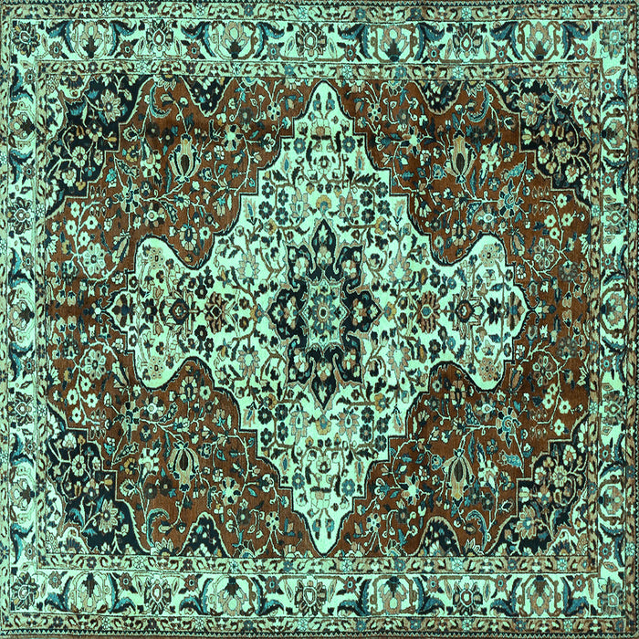 Square Persian Turquoise Traditional Rug, tr4246turq