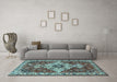 Machine Washable Persian Light Blue Traditional Rug in a Living Room, wshtr4246lblu