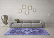 Machine Washable Persian Blue Traditional Rug in a Living Room, wshtr4246blu