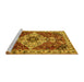 Sideview of Machine Washable Persian Yellow Traditional Rug, wshtr4246yw