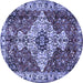 Round Persian Blue Traditional Rug, tr4246blu