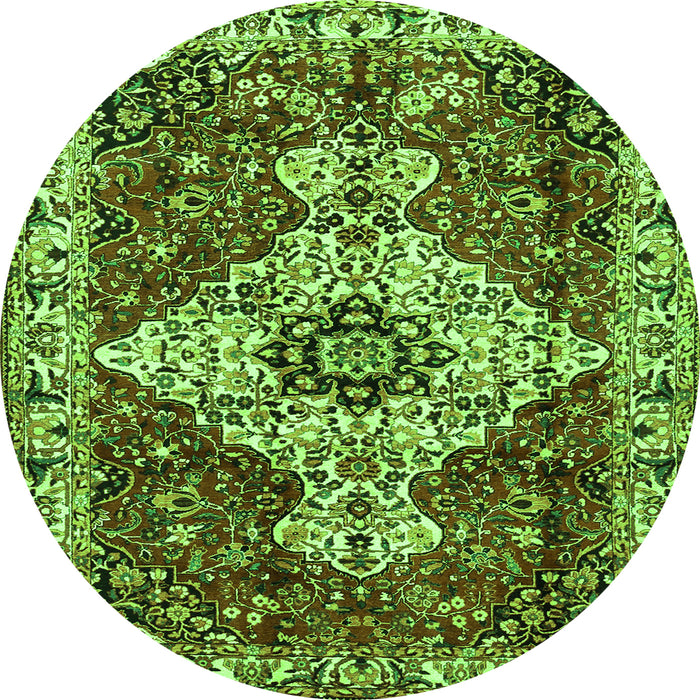 Square Persian Green Traditional Rug, tr4246grn