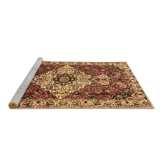 Sideview of Machine Washable Persian Brown Traditional Rug, wshtr4246brn