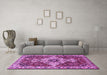 Machine Washable Persian Purple Traditional Area Rugs in a Living Room, wshtr4246pur