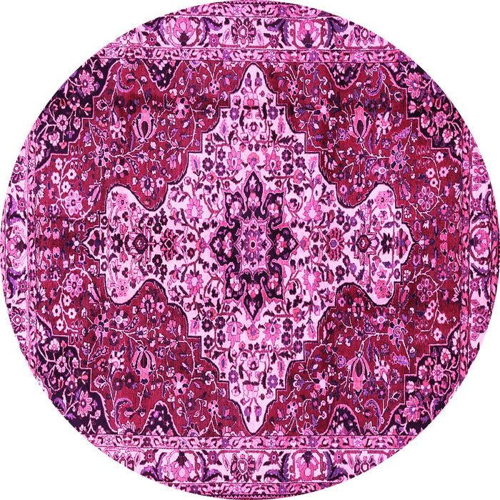 Round Persian Pink Traditional Rug, tr4246pnk