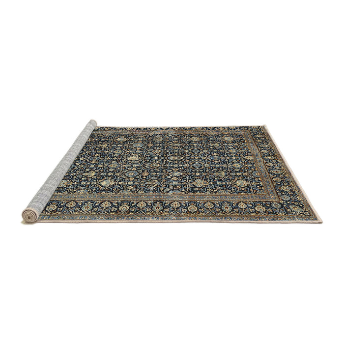 Sideview of Machine Washable Traditional Sand Brown Rug, wshtr4247