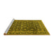 Sideview of Machine Washable Persian Yellow Traditional Rug, wshtr4247yw