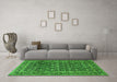 Machine Washable Persian Green Traditional Area Rugs in a Living Room,, wshtr4247grn